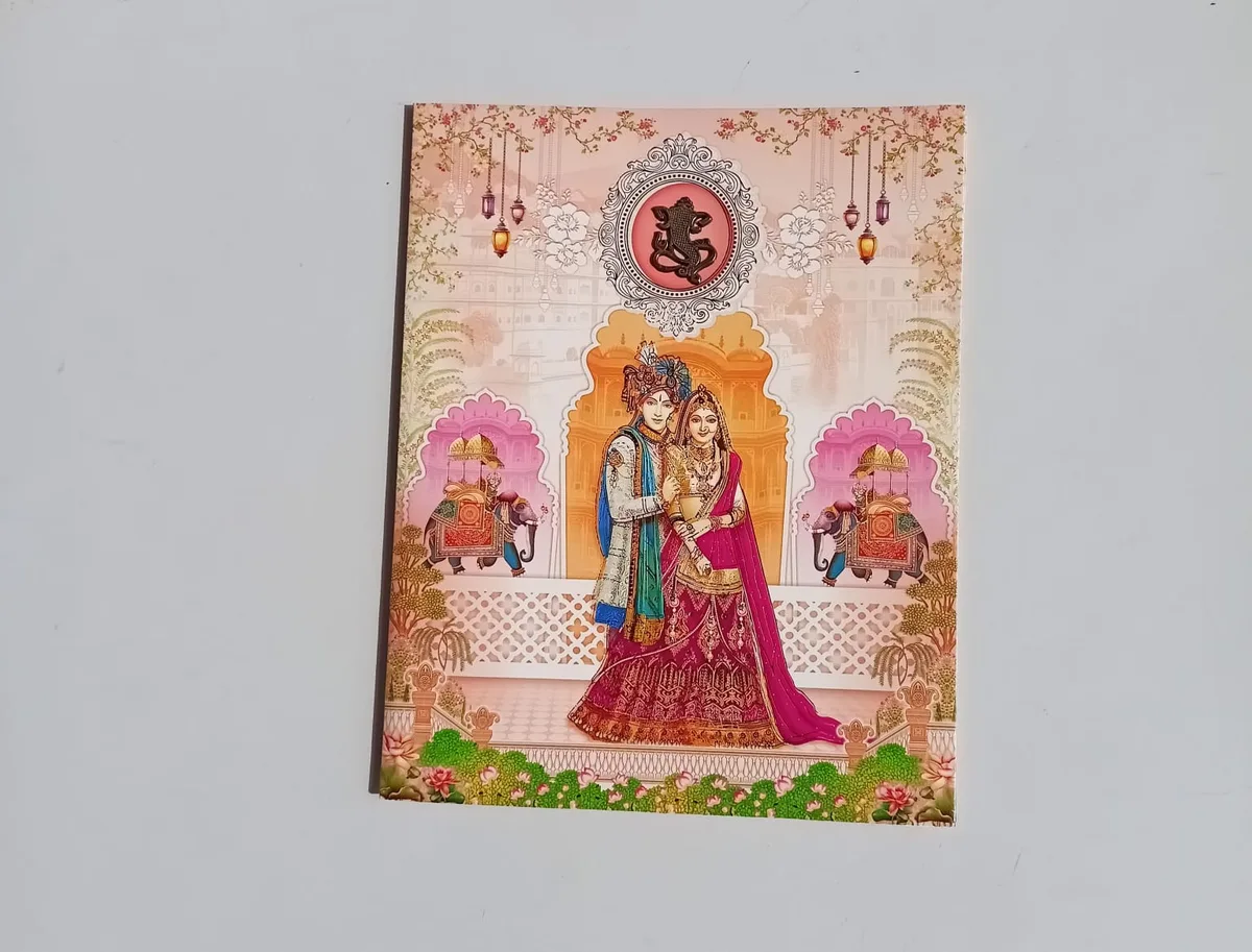 Brown & Pink Hindu Wedding Card 2026 - Ganesh Couple Design - photo 3