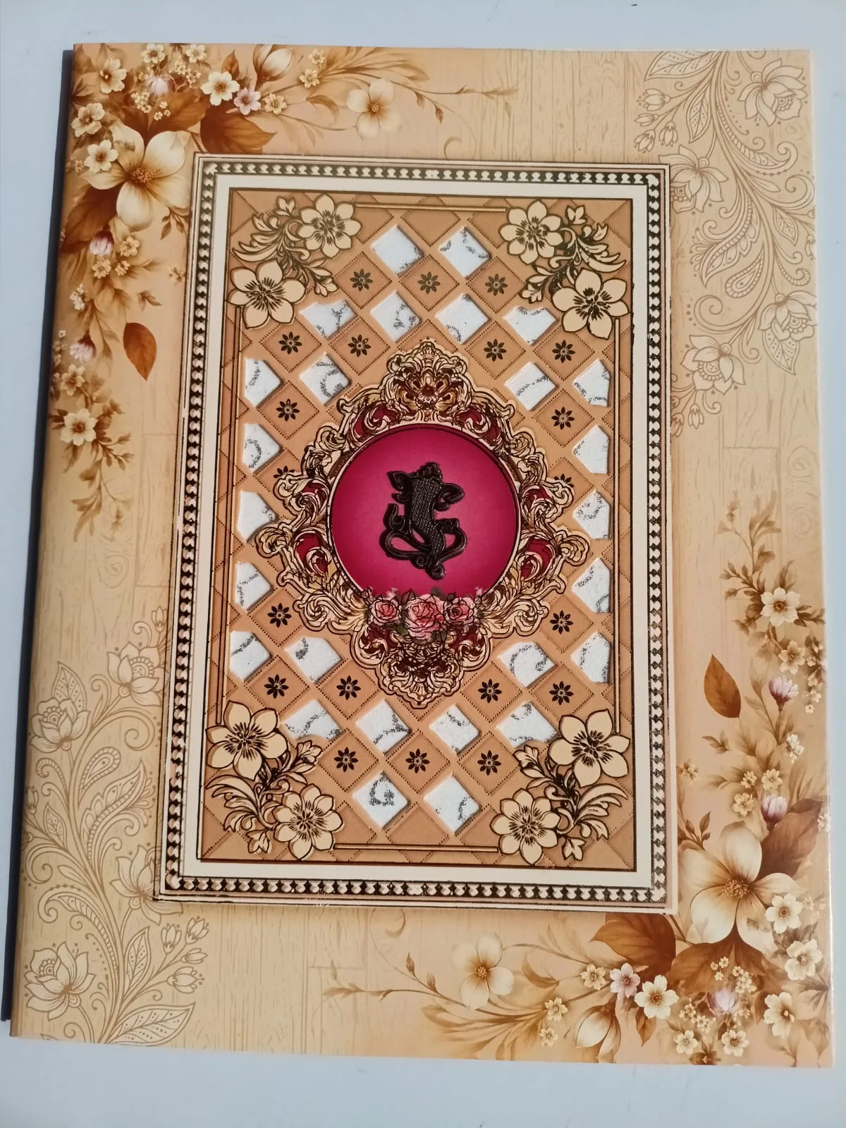 Brown Floral Hindu Wedding Card 2026 - Ganesh Design - photo 3