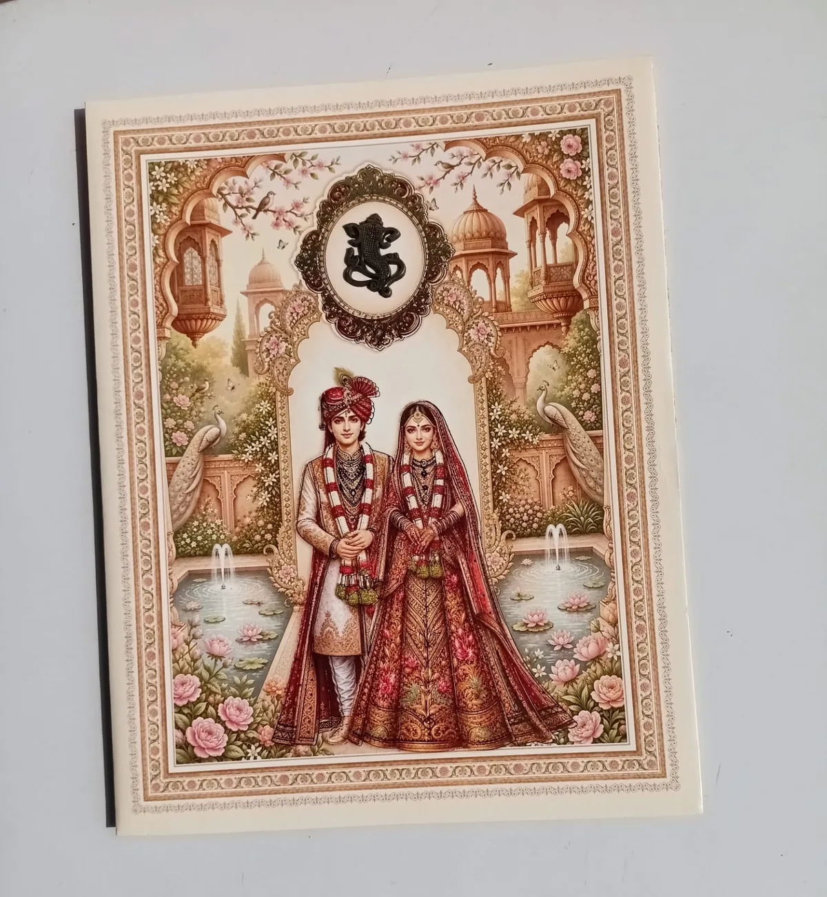 Brown Hindu Wedding Card 2026 - Dulha Dulhan Palace Design - photo 3