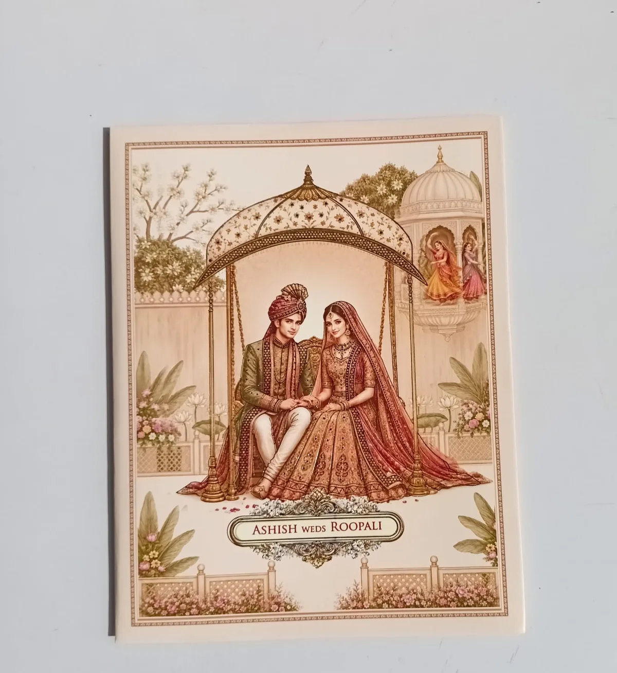 Brown Hindu Wedding Card 2026 - Khidaki Window Design - photo 3