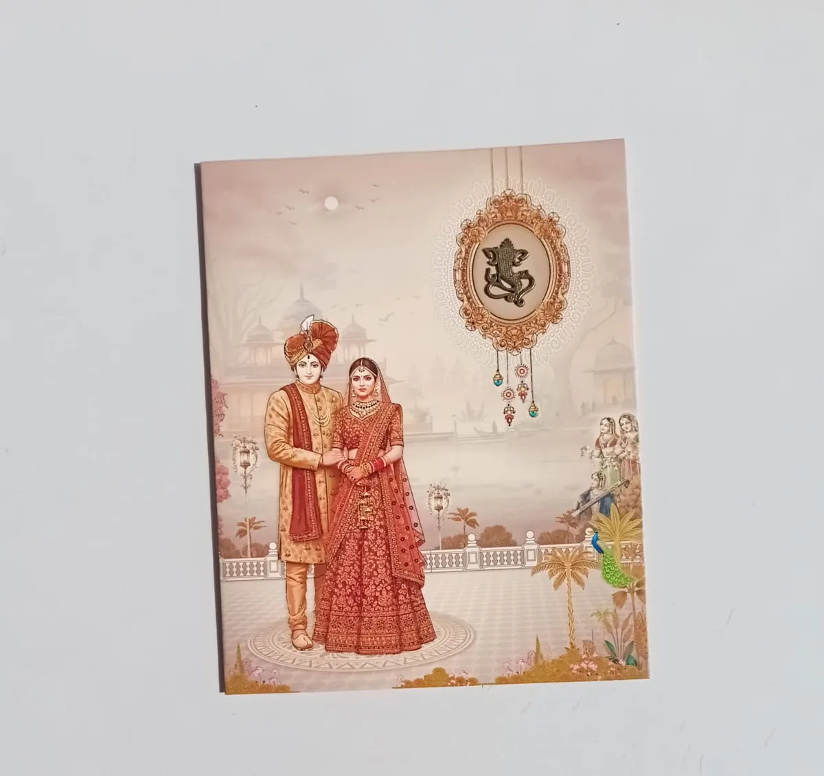 Brown Hindu Wedding Card 2026 - Mor (Peacock) Design - photo 3
