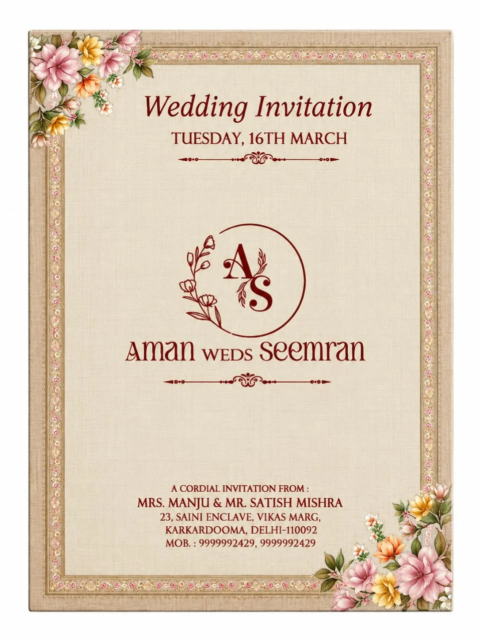Wedding card