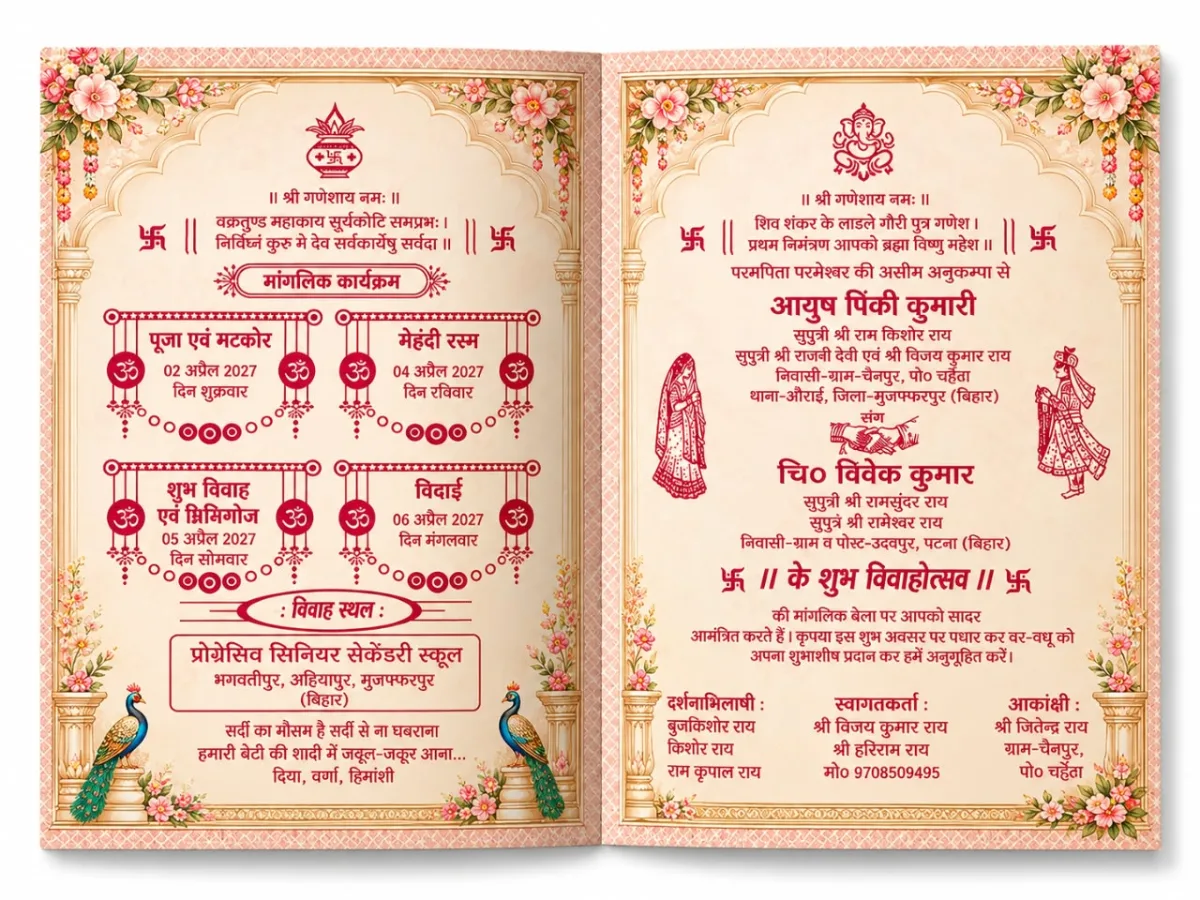 Wedding card: view 2