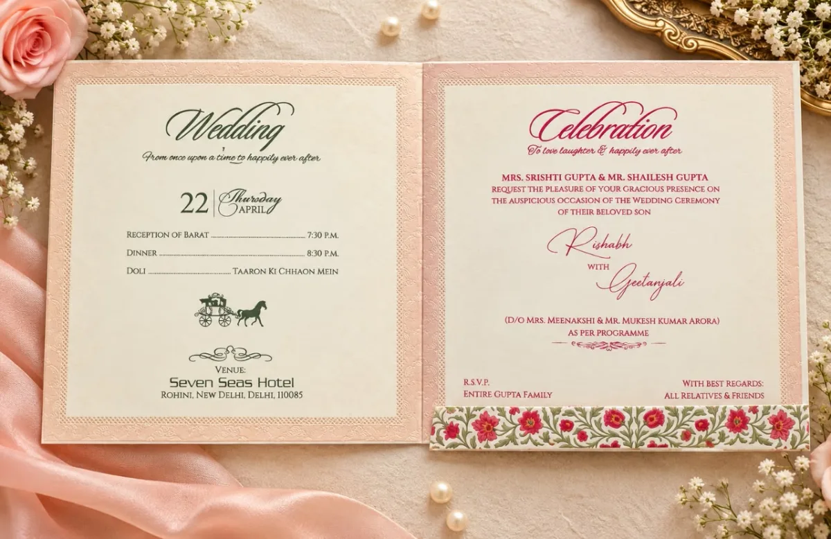 Wedding card: view 2