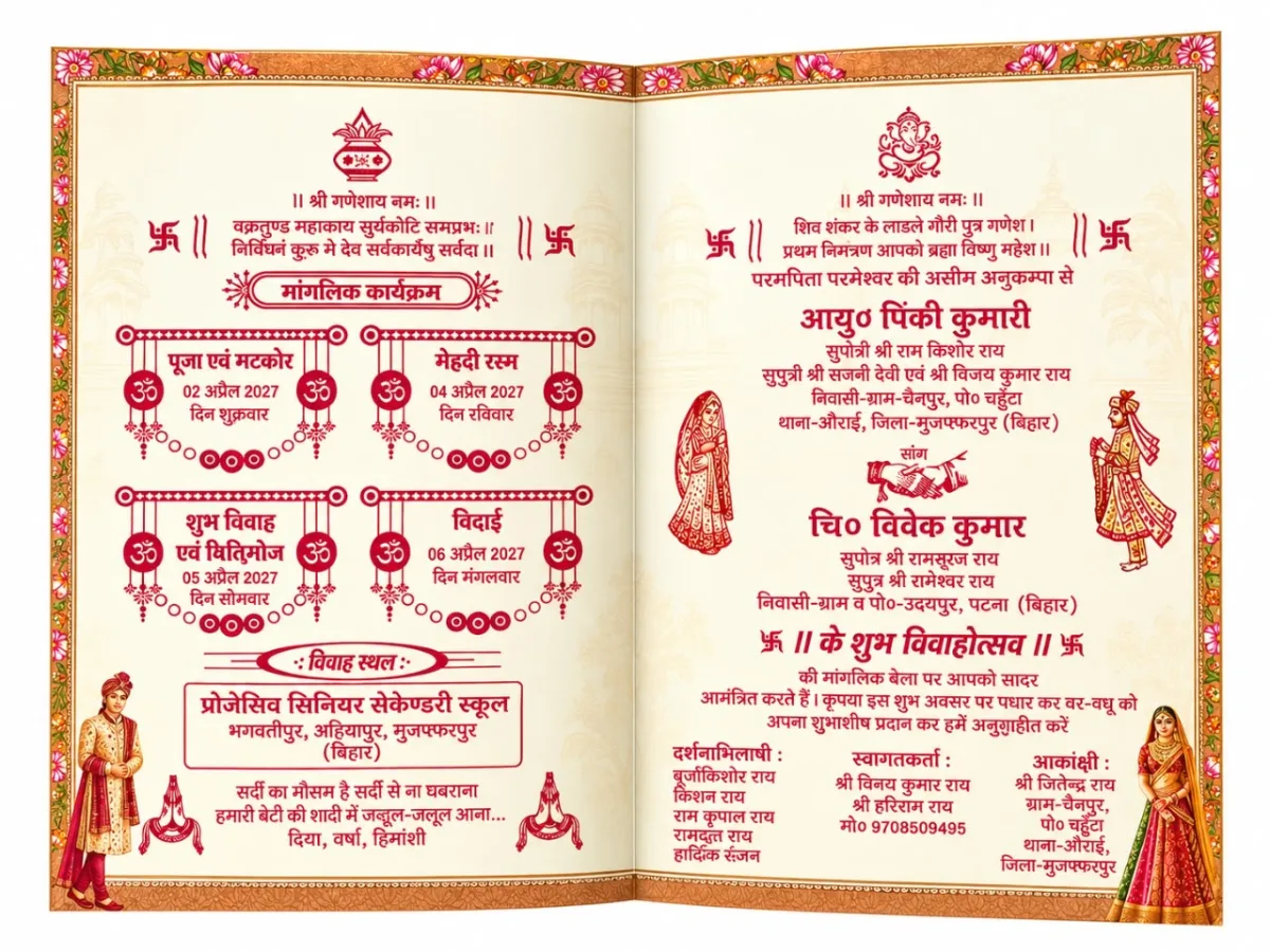 Wedding card: view 2