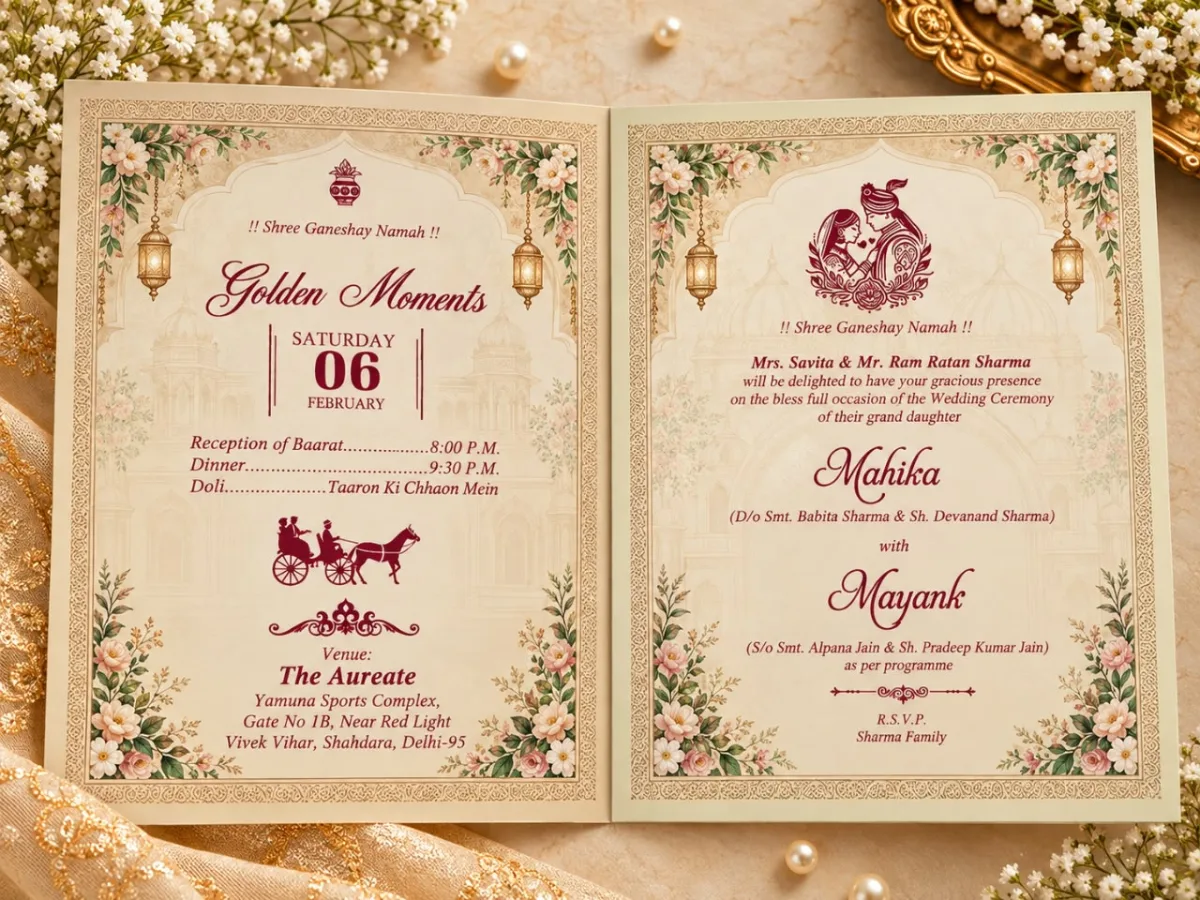 Wedding card: view 2