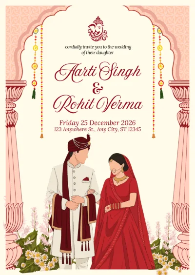 Wedding card: view 2