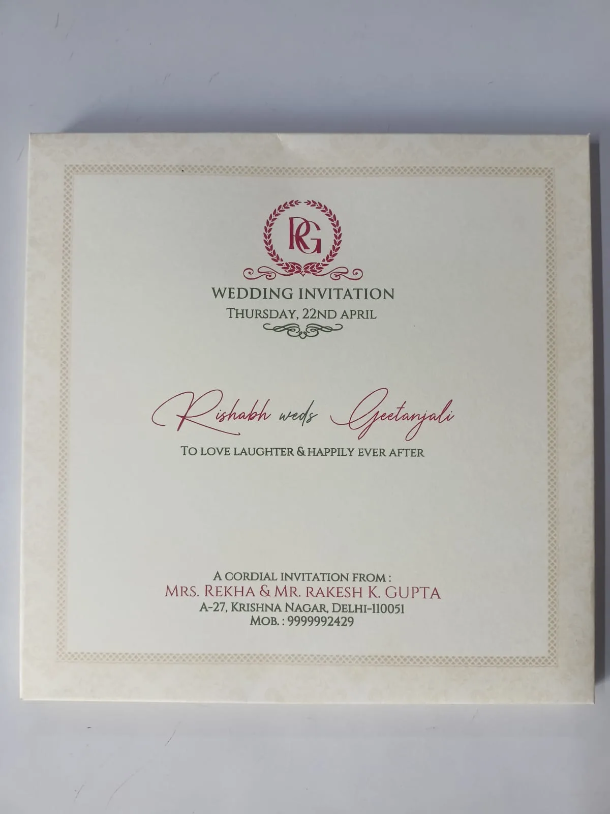 Wedding card: view 3