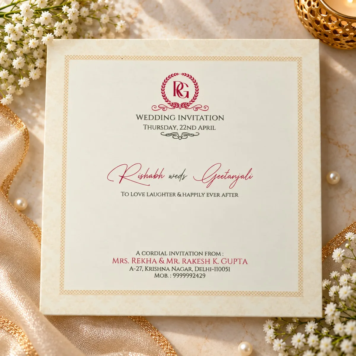 Wedding card: view 3
