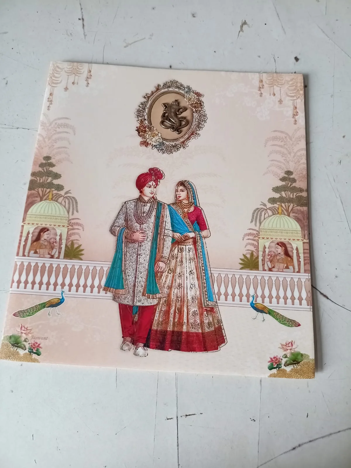 White & Brown Hindu Wedding Card 2026 - Bride & Groom Design - photo 3