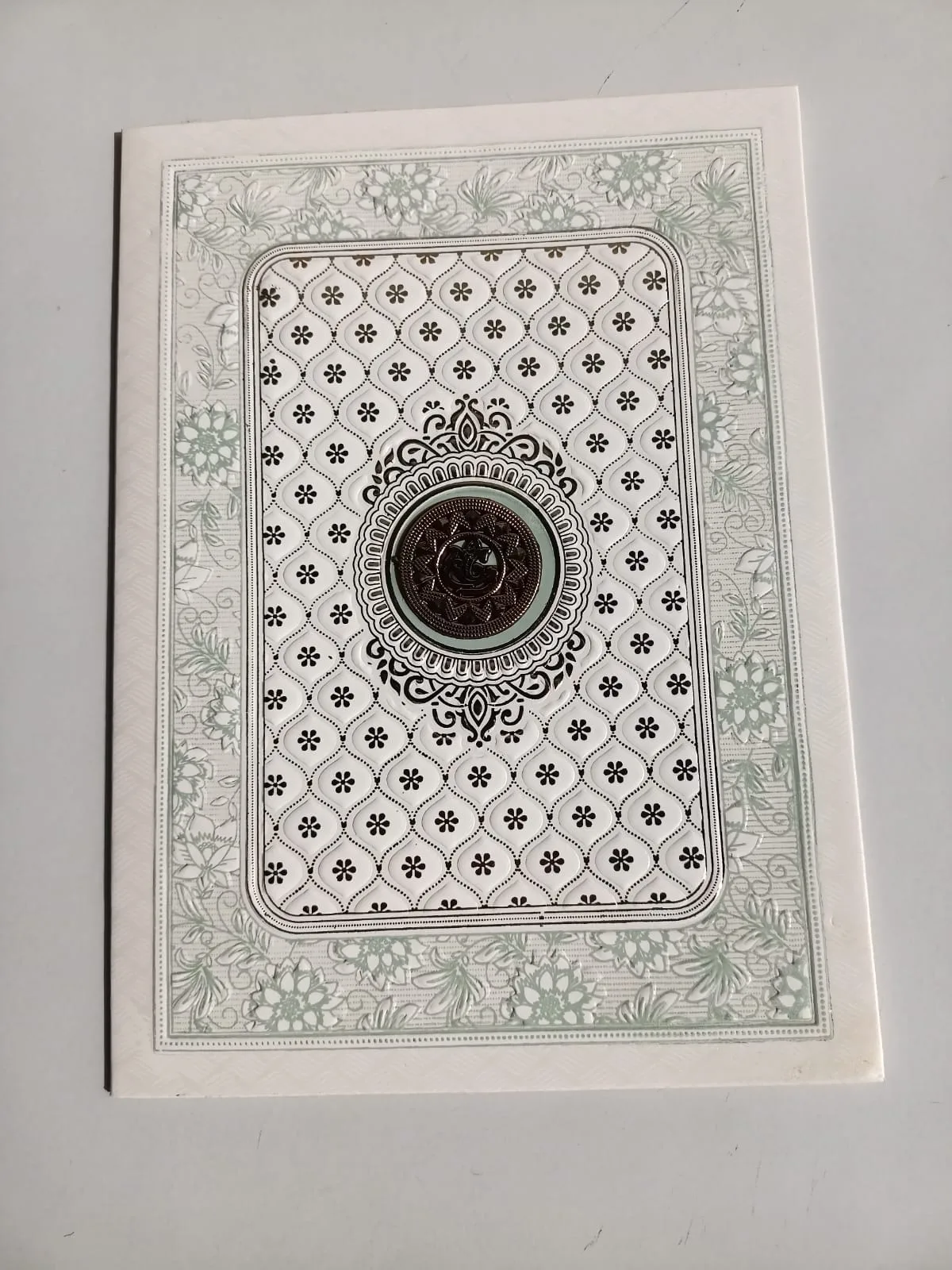 White Hindu Wedding Card 2026 - Ornate Pattern Design - photo 3